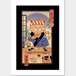 Sushi Cat in Edo Posters and Art